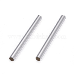 真鍮製チューブビーズ  長持ちメッキ  チューブ  925銀メッキ  45x4mm  穴：3.5mm&nbsp;KK-Y003-73L-S