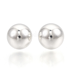 ABSプラスチックビーズ  穴なし/ドリルなし  ラウンド  銀色のメッキ  4mm  約1580個/50g&nbsp;X-OACR-S033-4mm-02