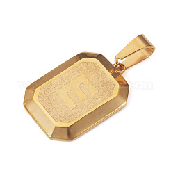 1Pc Stainless Steel Rectangle with Letter Pendants&nbsp;NJEW-TA0001-22E