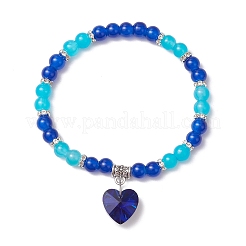 Baking Paint Imitation Jade Glass Round Beaded Charm Bracelets&nbsp;BJEW-JB11737