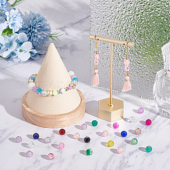 875Pcs 35 Colors Spray Painted Transparent Crackle Glass Beads&nbsp;CCG-PH0001-09