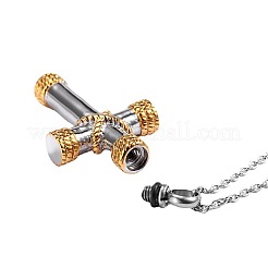 304ステンレススチールクロスペンダントネックレス  骨壺の灰のネックレス  18KGP本金メッキ  19.69インチ（50cm）&nbsp;TQ9204-1