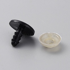 プラスチック人形クラフトの目  安全の目  スペーサー付き  ブラック  12x12.5mm&nbsp;DIY-WH0028-52C