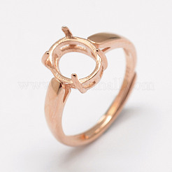 Adjustable 925 Sterling Silver Solitaire Ring Settings&nbsp;STER-P033-17RG