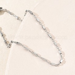 女性用304ステンレススチール製直方体リンクチェーンブレスレット  ステンレス鋼色  6.69インチ（17cm）&nbsp;BJEW-G790-04P