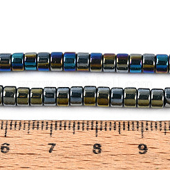 ABカラーメッキ不透明ガラスビーズ連売り  フラットラウンド  ダークスレートグレー  4~4.5x3mm  穴：0.7~0.8mm  約127~129個/連  14.57~14.96''（37~38センチメートル）&nbsp;GLAA-T026-2x4mm-P16