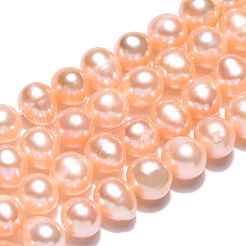 天然養殖淡水パールビーズ連売り  ポテト  桃パフ  5.5~6.5x5~6mm  穴：0.6mm  約66個/連  14.37~14.57インチ（36.5~37cm）&nbsp;PEAR-N013-05J