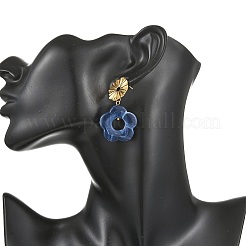 Acrylic & 304 Stainless Steel Stud Dangle Earrings&nbsp;EJEW-JE07447-02