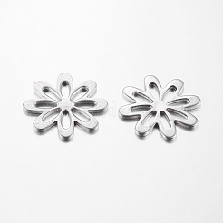 変色しにくいオリジナルカラーフラワー201ステンレスペンダント  21x1mm  穴：1mm&nbsp;X-STAS-C014-1