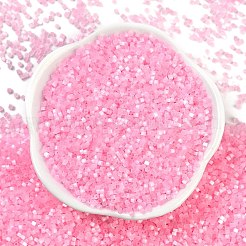 模造猫目ガラスシードビーズ  染め  シリンダー  パールピンク  1.6x1.3mm  穴：0.8mm  約1333個/10g&nbsp;X1-SEED-H003-03V