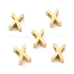 イオンプレーティング（IP）304ステンレススチールチャーム  アルファベット  ゴールドカラー  文字.x  8x6x3mm  穴：1.8mm&nbsp;STAS-K216-41X-G