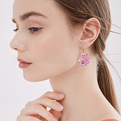 180 個 2 色のアクリルビーズキャップ  5  - 花びらの花  黄金の縁を持つ  ミックスカラー  17.5x18x5mm  穴：1.2mm  90個/カラー&nbsp;OACR-PA0001-37E