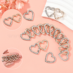 20Pcs 2 Colors Zinc Alloy Rhinestone Spring Gate Rings&nbsp;FIND-SP0004-35