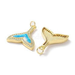 Rack Plating Brass Micro Pave Cubic Zirconia Pendants&nbsp;KK-C041-27G