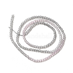 透明なグラデーションカラーのガラスビーズ連売り  多面カットラウンド  スレートグレイ  2mm  穴：0.8mm  約160~178個/連  13.58 ~14.17インチ（34.5~36cm）&nbsp;GLAA-H021-01A-12