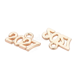 元旦の合金チャーム  ナンバー2027チャーム  ライトゴールド  9x14.5x1.5mm  穴：1.6mm&nbsp;FIND-N014-01KCG