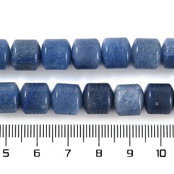 染色・加熱された天然ブルーアベンチュリンビーズ連売り  コラム  10x10mm  穴：1.4mm  約40個/連  15.47インチ（39.3cm）&nbsp;G-L604-E02-01
