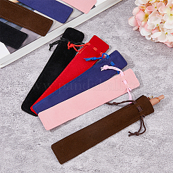60Pcs 5 Colors Rectangle Velvet Pen Drawstring Bag&nbsp;AJEW-FH0004-36