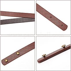 4セット2色のPUレザーバッグハンドル  鉄のリベットで  財布ハンドル用バッグ作り用品  ミックスカラー  60x1.85x0.35cm  穴：3mm  2セット / カラー&nbsp;FIND-FH0004-14A