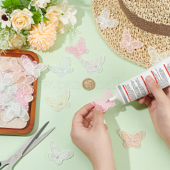 36Pcs 6 Colors Polyester Butterfly Lace Appliques&nbsp;DIY-FG0005-69