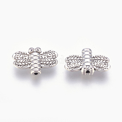 Tibetan Style Alloy Dragonfly Beads&nbsp;TIBEP-GC191-AS-NR