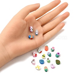 イースターをテーマにした手作りポリマー粘土ビーズ連売り  ミックスカラー  9~12.5x6~8.5x4~5mm  穴：1.4~1.8mm  100個/セット&nbsp;CLAY-FP0001-17