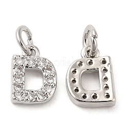 Brass Micro Pave Grade AAA Cubic Zirconia Charms&nbsp;ZIRC-P067-11P-D-NR