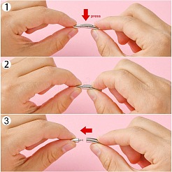 変色防止コラム 304 ステンレススチール製バヨネットネックレス留め具  ステンレス鋼色  25x5x4mm  穴：2mm&nbsp;X-STAS-O035-05