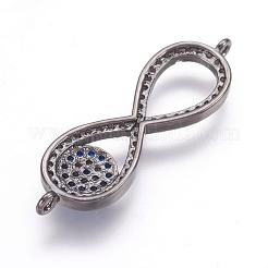 Brass Micro Pave Cubic Zirconia Links&nbsp;ZIRC-E124-06