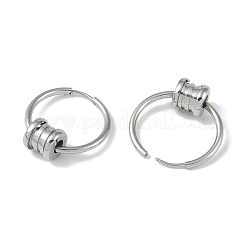 変色しない304ステンレススチールイヤリング  フープピアス  コラム  ステンレス鋼色  27x24.5mm&nbsp;EJEW-U004-05P