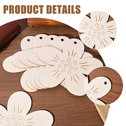 Unfinished Wood Flower Pendants&nbsp;AJEW-WH0270-733