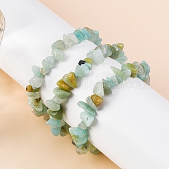 Unisex Chip Natural Flower Amazonite Beaded Stretch Bracelets&nbsp;BJEW-S143-26
