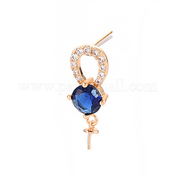 Brass Micro Pave Clear Cubic Zirconia Earring Findings&nbsp;KK-T062-219A-NF