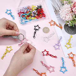 48Pcs 8 Colors Spray Printed Alloy Swivel Clasps&nbsp;FIND-SP0005-79