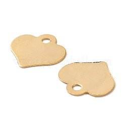 真鍮製チャーム  カドミウムフリー＆鉛フリー  ハート  7x7.5x0.2mm  穴：1mm&nbsp;KK-F907-01C-G
