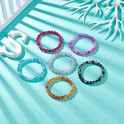 6Pcs 6 Color Bling Glass Round Beaded Stretch Bracelets Set for Women&nbsp;BJEW-JB08973