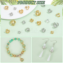 真鍮製ビーズキャップ  本物の金メッキと本物のプラチナメッキ  8~16x5~11.5mm  穴：0.6~4mm  内径：7.5~14mm  4個/スタイル&nbsp;KK-PH0006-05