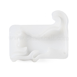 動物キャンドルホルダーシルエットシリコンモールド  キャンドル作り用  猫の形  10.7x12.3x2.7cm&nbsp;LS-SIL-R148-01F