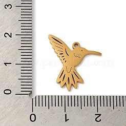 201ステンレススチールペンダント5個  レーザー切断  ハチドリのチャーム  ゴールドカラー  17x17.5x1mm  穴：1.2mm&nbsp;STAS-B064-18G