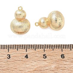 テクスチャードブラスペンダント  ひょうたんチャーム  18KGP本金メッキ  17x11x12.5mm  穴：1.2mm&nbsp;KK-C172-19G