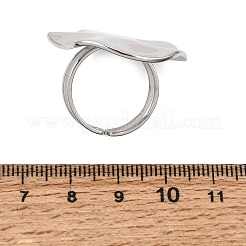 女性用304ステンレススチールオープンカフリング  ナゲット  ステンレス鋼色  28.5x29mm  内径：18mm&nbsp;SA-CBAB0EF-02P