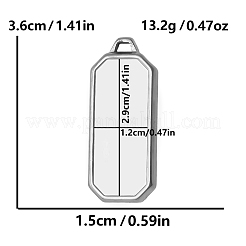 304 Stainless Steel Rectangle Pendant Cabochon Settings&nbsp;X-PW-WGC3B04-01