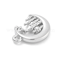 合金ペンダント  ステンレス鋼色  ムーン  17x13x3mm  穴：1.4mm&nbsp;FIND-M078-01D-P