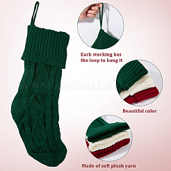 3Pcs 3 Colors Knitted Acrylic Fiber Hanging Stocking Bags&nbsp;AJEW-SP0004-03
