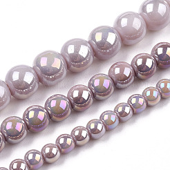 Electroplate Opaque Glass Beads Strands&nbsp;GLAA-T032-P4mm-AB07