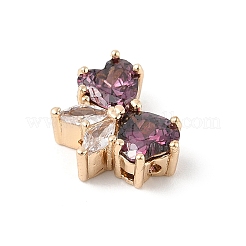 Brass Micro Pave Cubic Zirconia Pendants&nbsp;KK-K297-25G