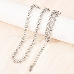 6mm 304ステンレススチール製ローロチェーンネックレス（男女兼用）  変色なし  ステンレス鋼色  20.08インチ（51cm）&nbsp;NJEW-H093-07C-P
