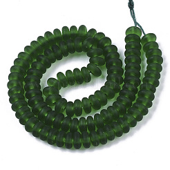 Handmade Frosted Lampwork Beads Strands&nbsp;LAMP-T007-10H