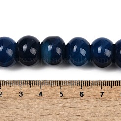 染め加工天然石瑪瑙ビーズ連売り  ロンデル  ダークブルー  15~16x11.5~12mm  穴：1.8mm  約30個/連  13.66''~14.17''（34.7~36センチメートル）&nbsp;G-U030-A01-01