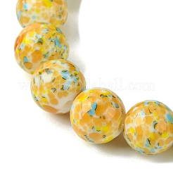 手作りランプワークビーズ連売り  ラウンド  オレンジ  12x11mm  穴：1.2mm  約33個/連  14.96''（38センチメートル）&nbsp;LAMP-A003-02B